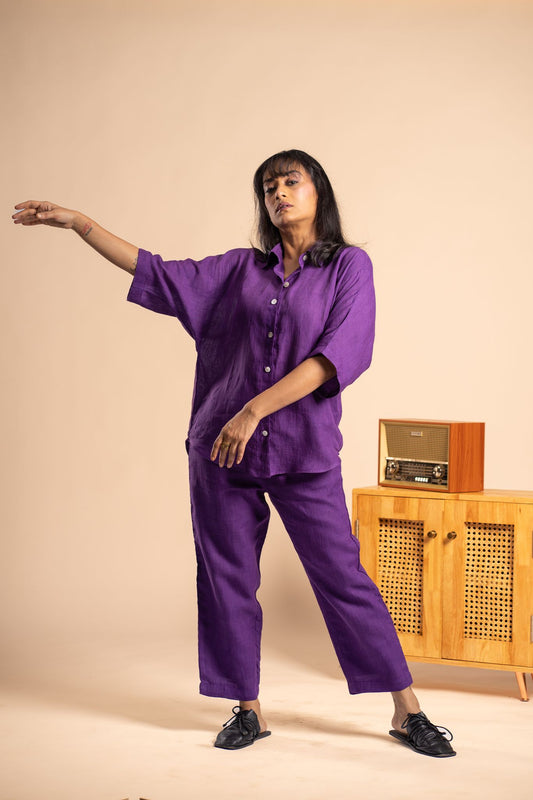 Aubergine Linen co ord set
