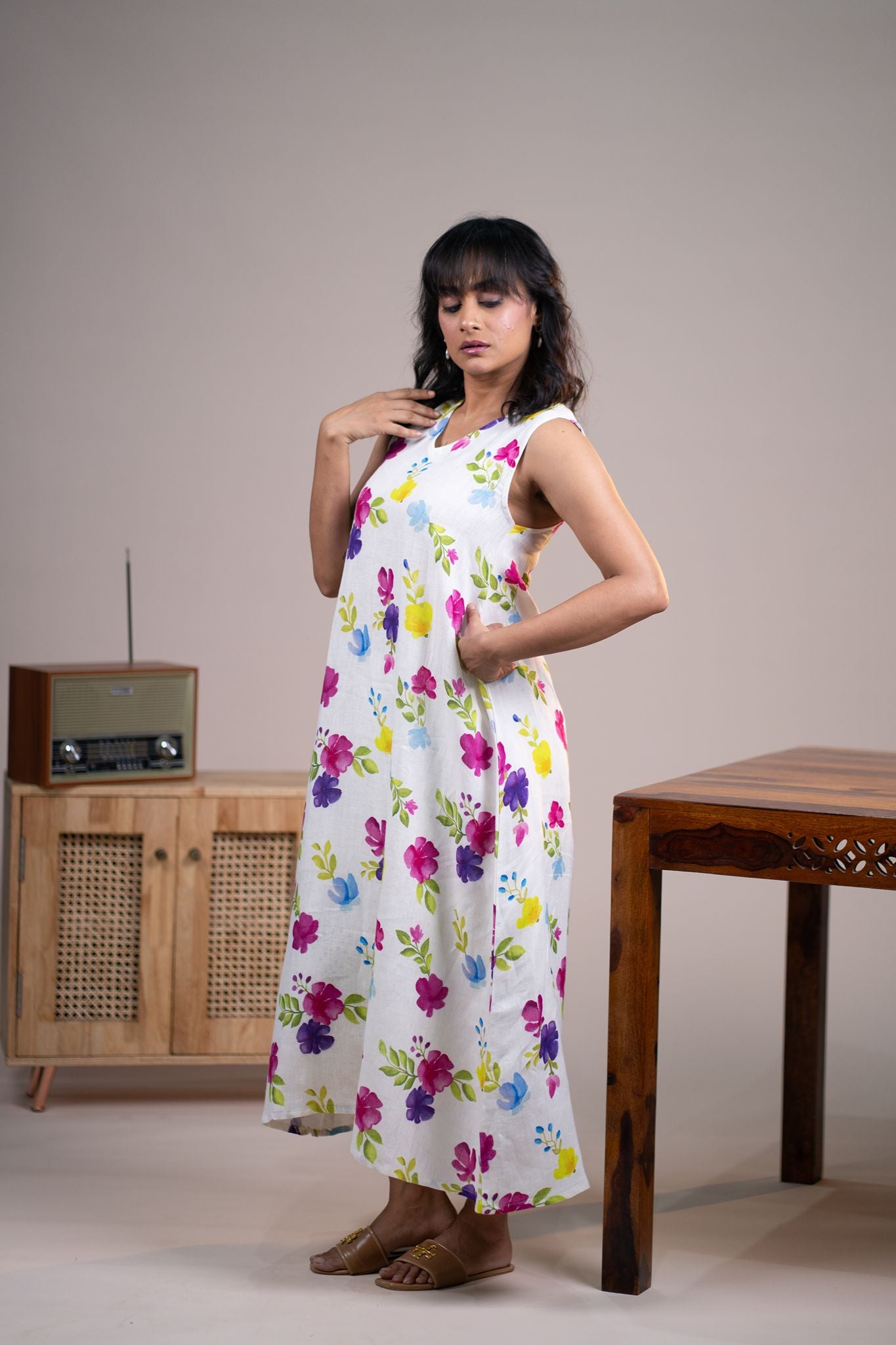 Periwinkle linen dress