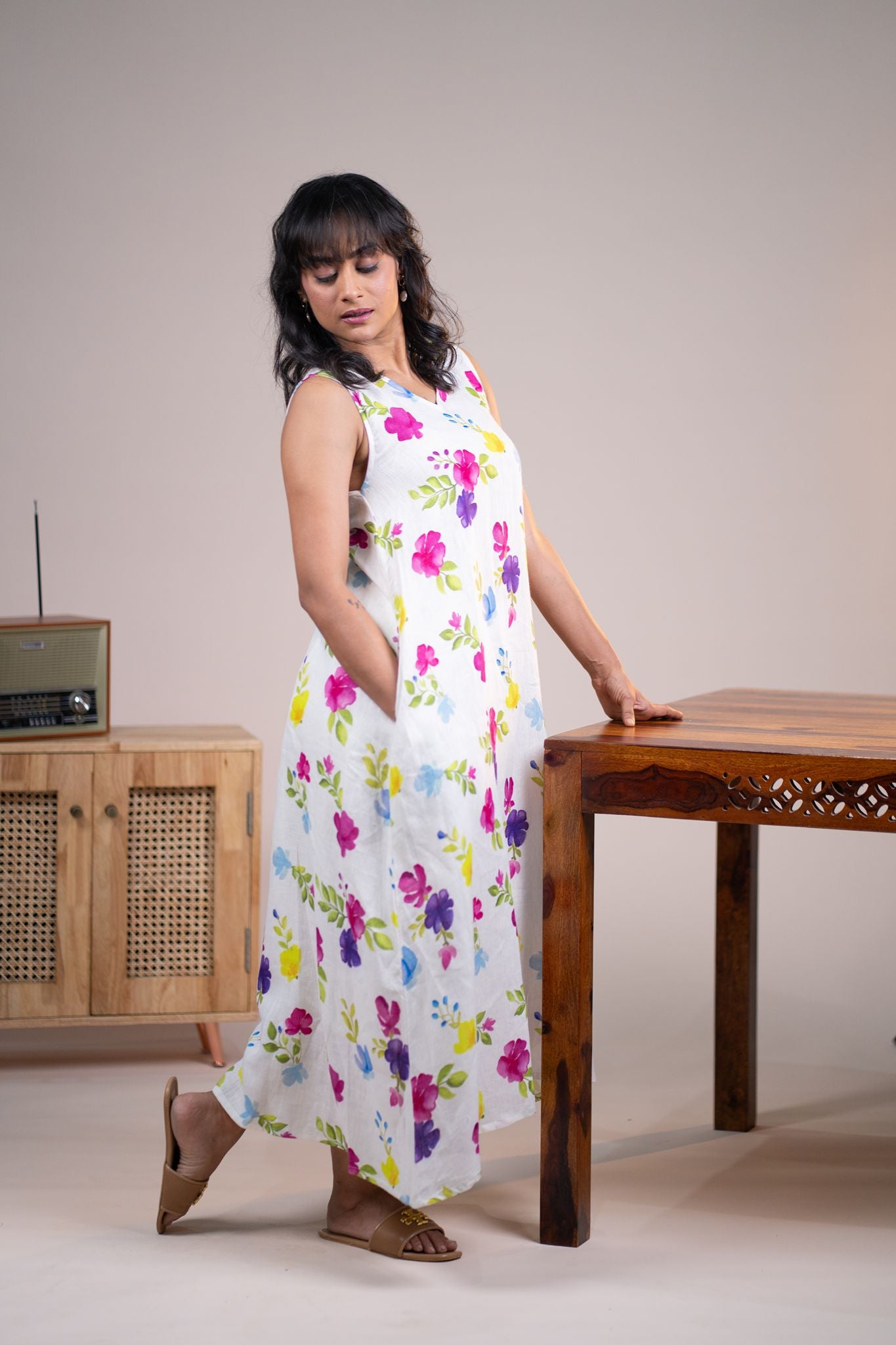 Periwinkle linen dress