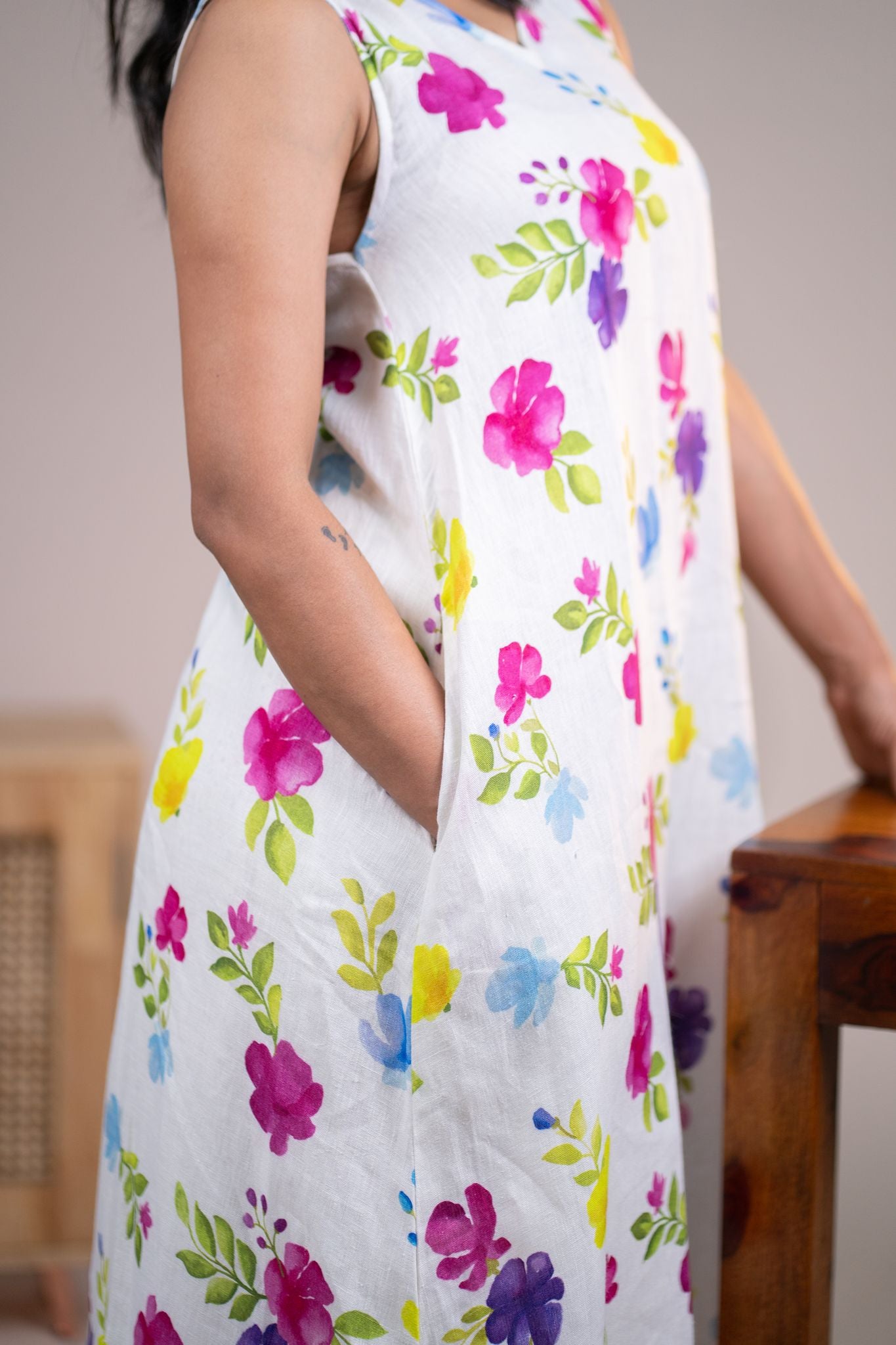 Periwinkle linen dress