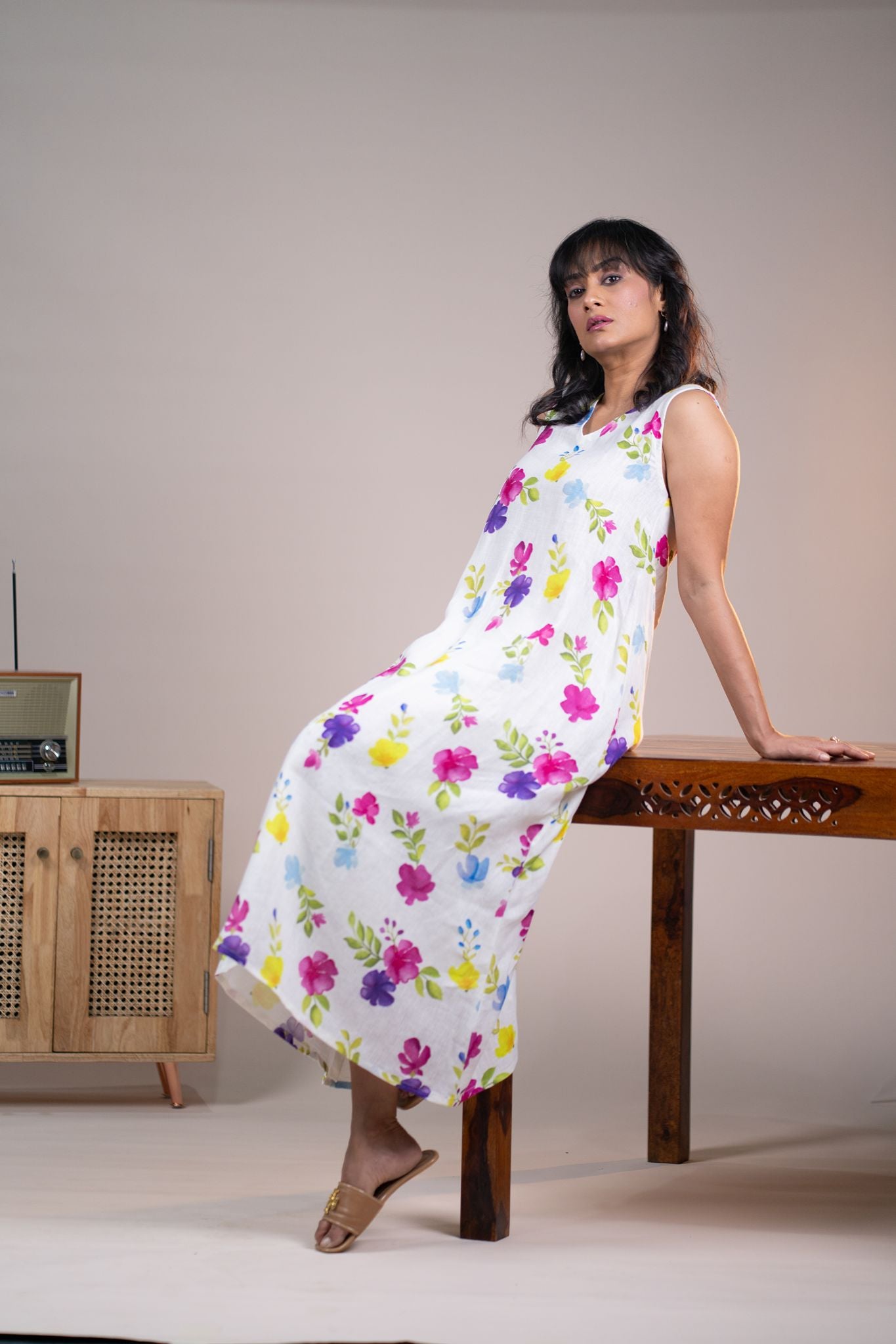 Periwinkle linen dress