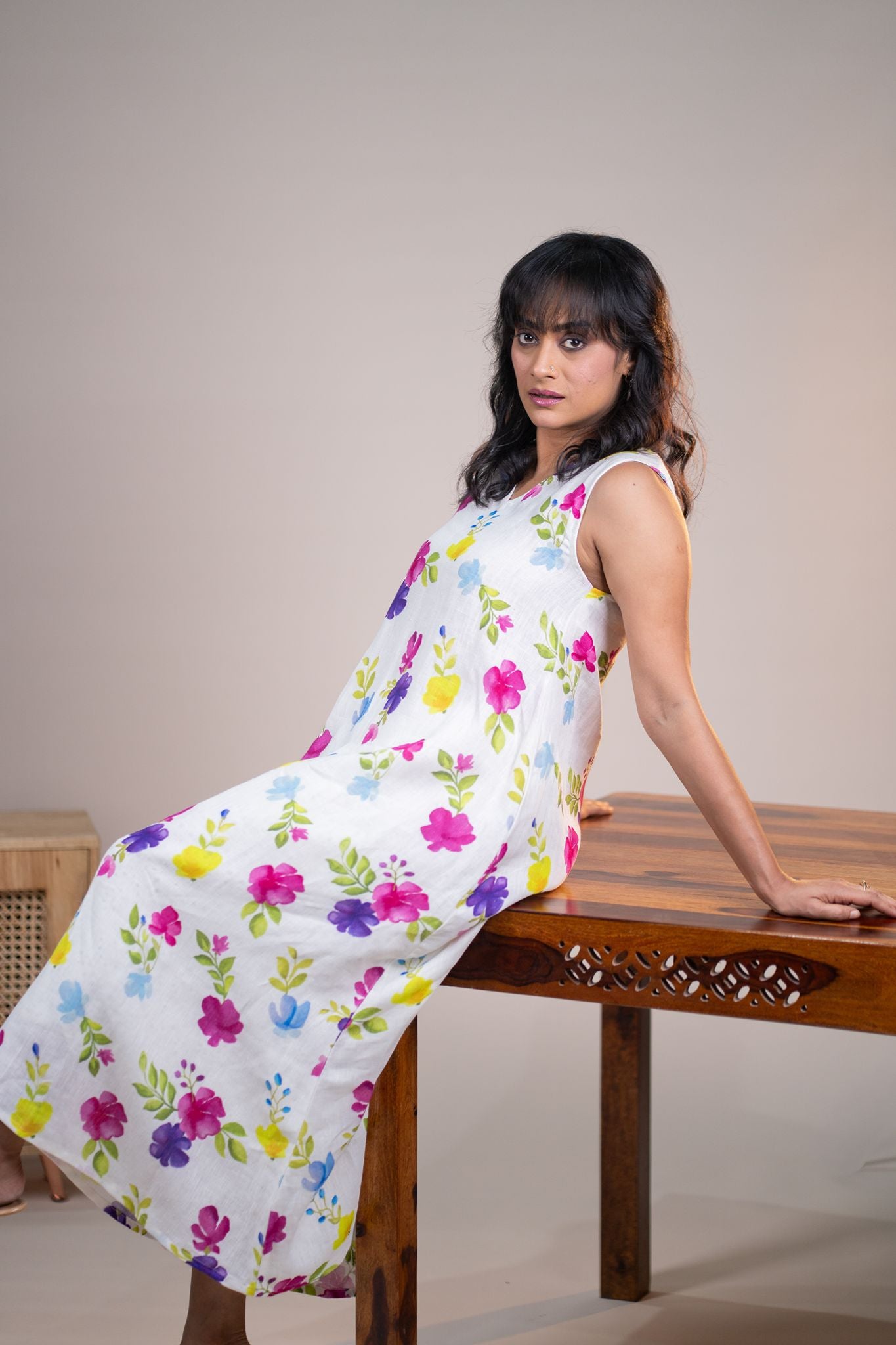 Periwinkle linen dress