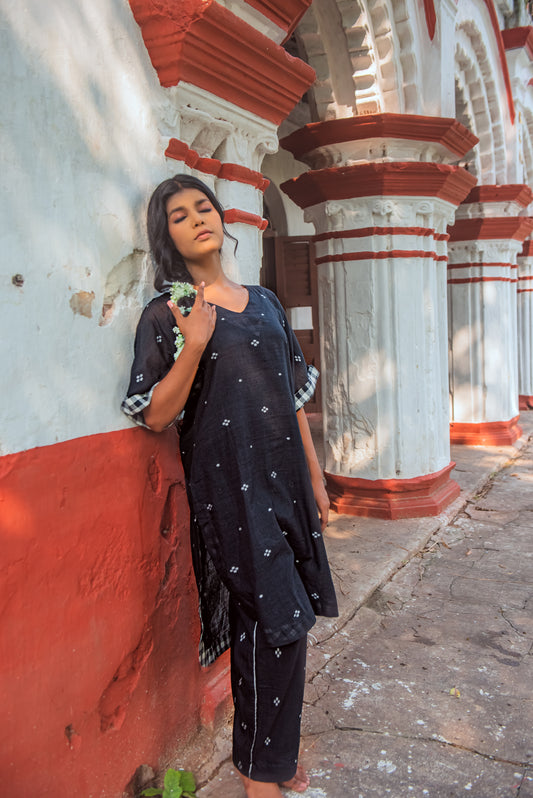 Black buta jamdani co ord set
