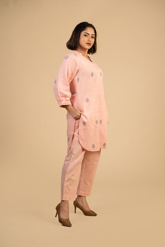 Blush Pink Chowmukh co-ord set