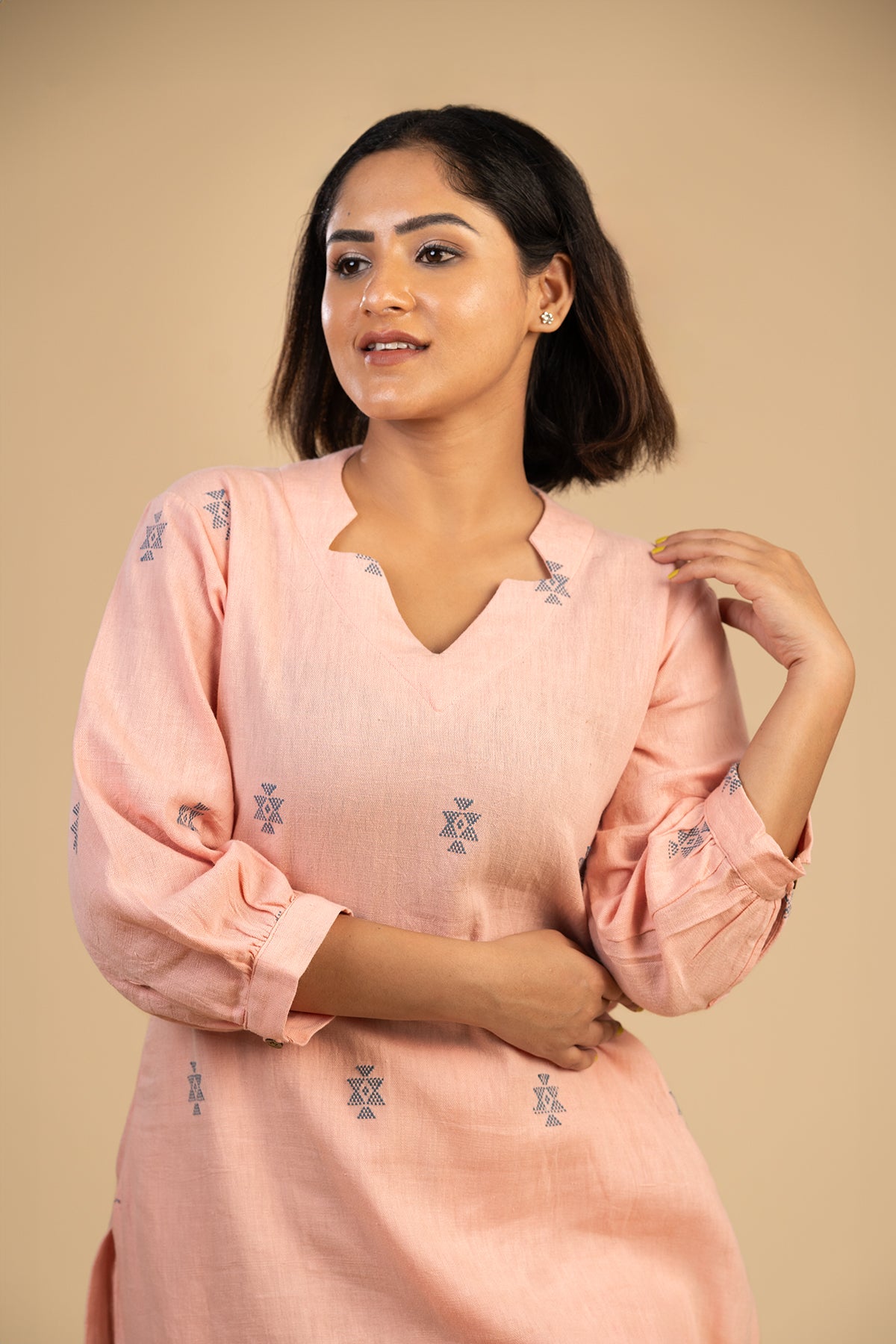 Blush Pink Chowmukh co-ord set