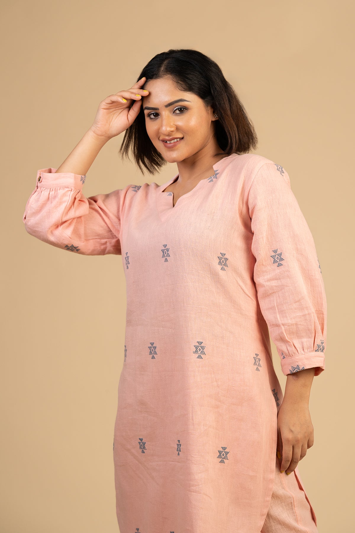 Blush Pink Chowmukh co-ord set