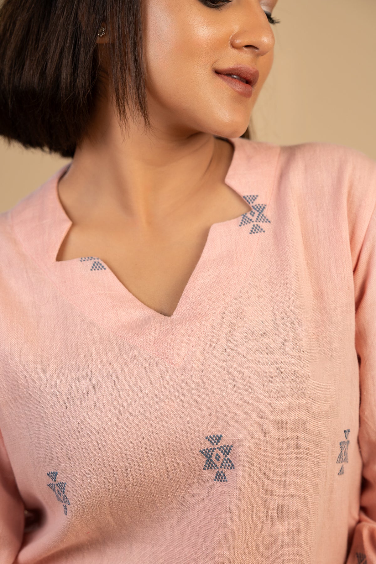 Blush Pink Chowmukh co-ord set