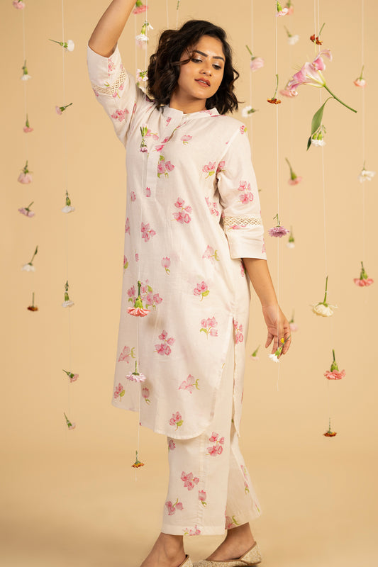 Bougainville off white Kurta Set