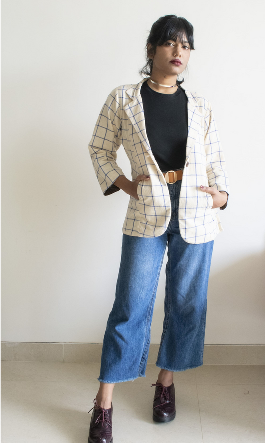 Blue Checks Kotpad Jacket