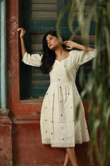Ivory Jamdani Khadi Dress