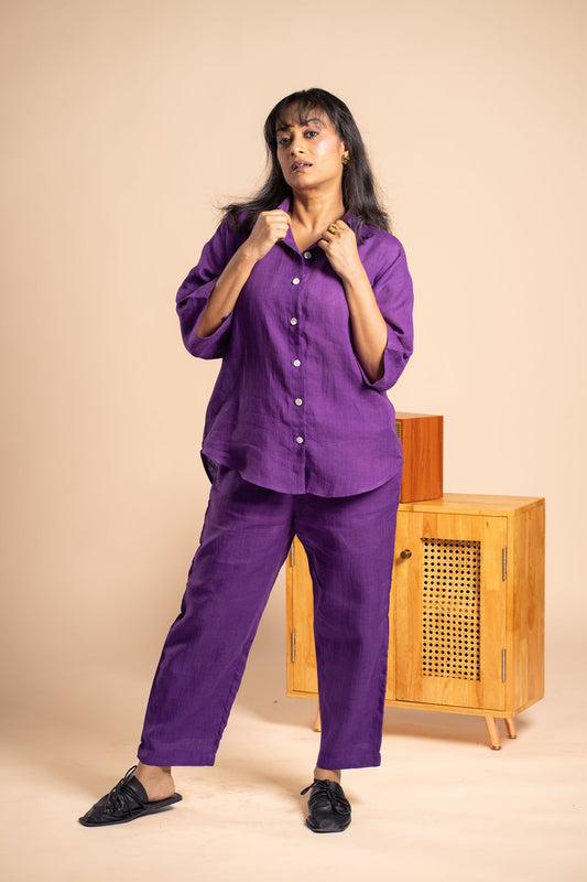 Aubergine Linen co ord set