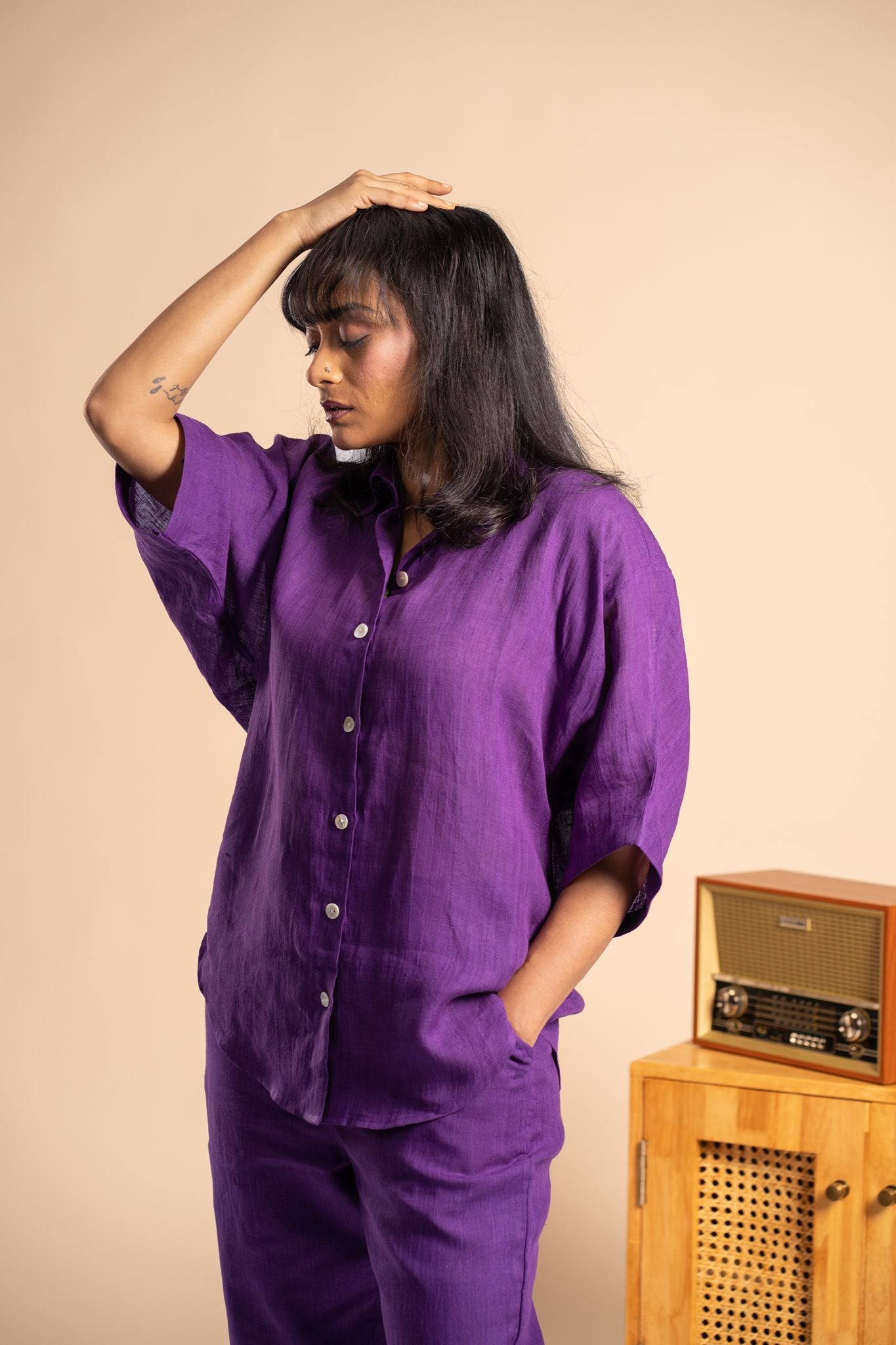 Aubergine Linen co ord set