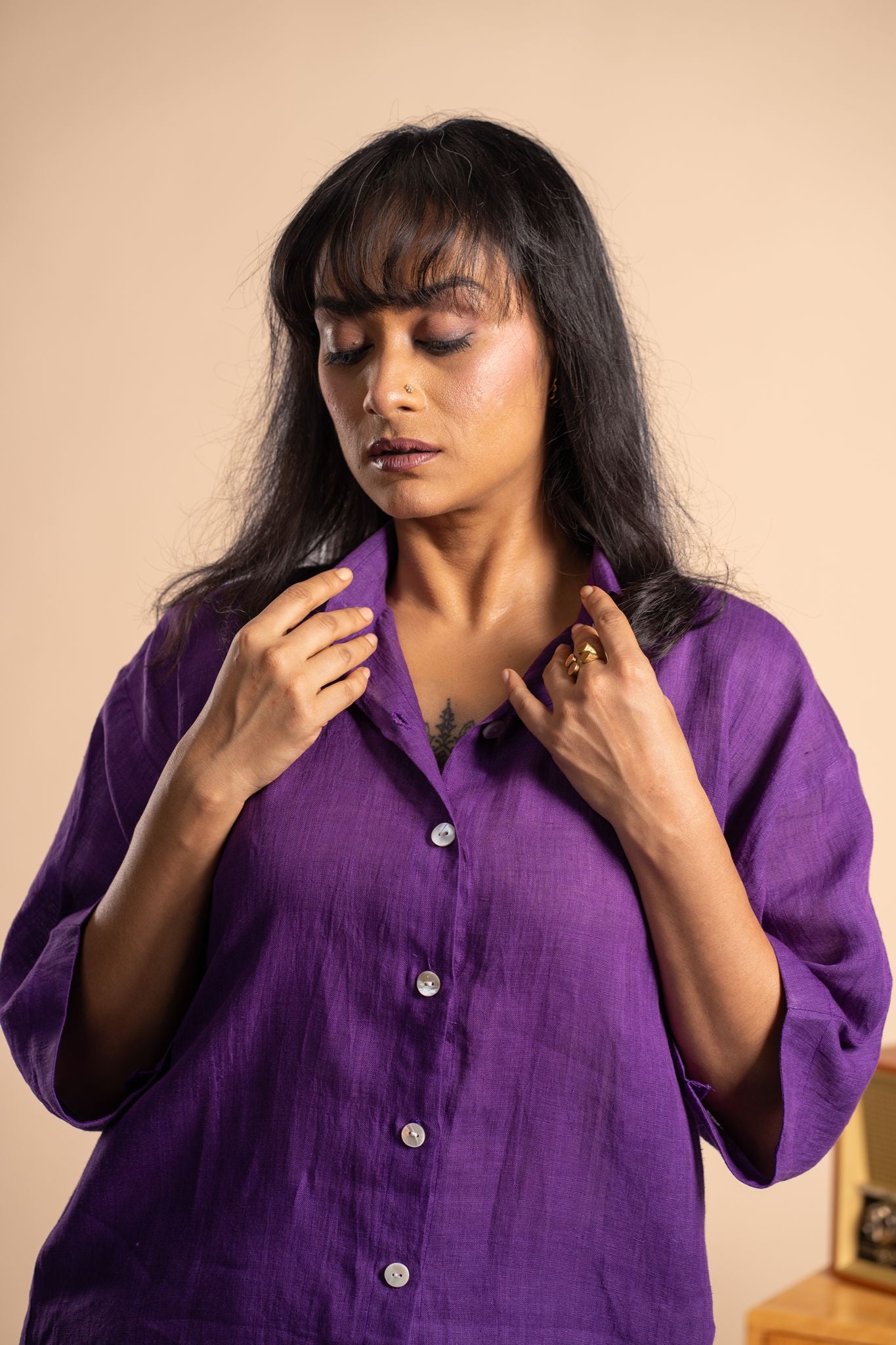 Aubergine Linen co ord set