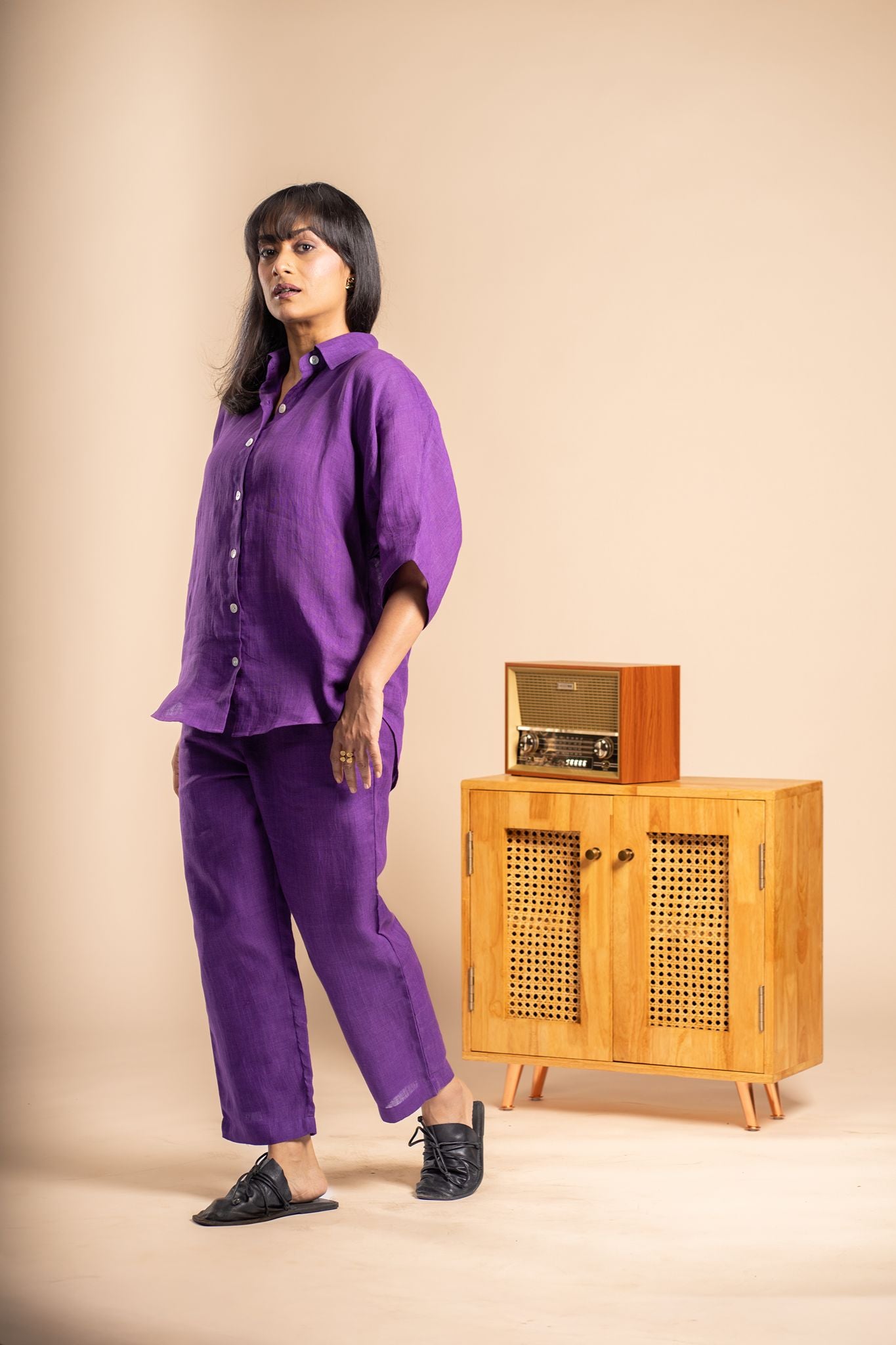 Aubergine Linen co ord set