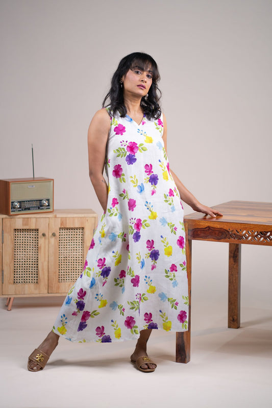 Periwinkle linen dress