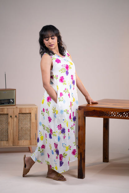 Periwinkle linen dress