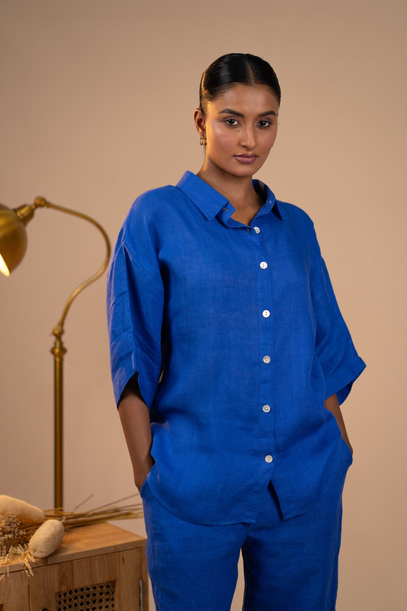 Blue Linen co ord set