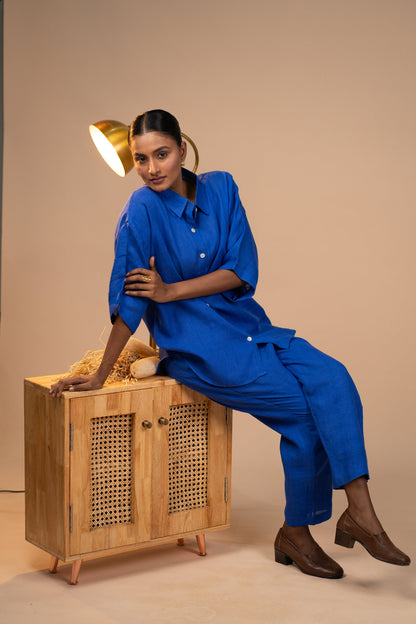 Blue Linen co ord set