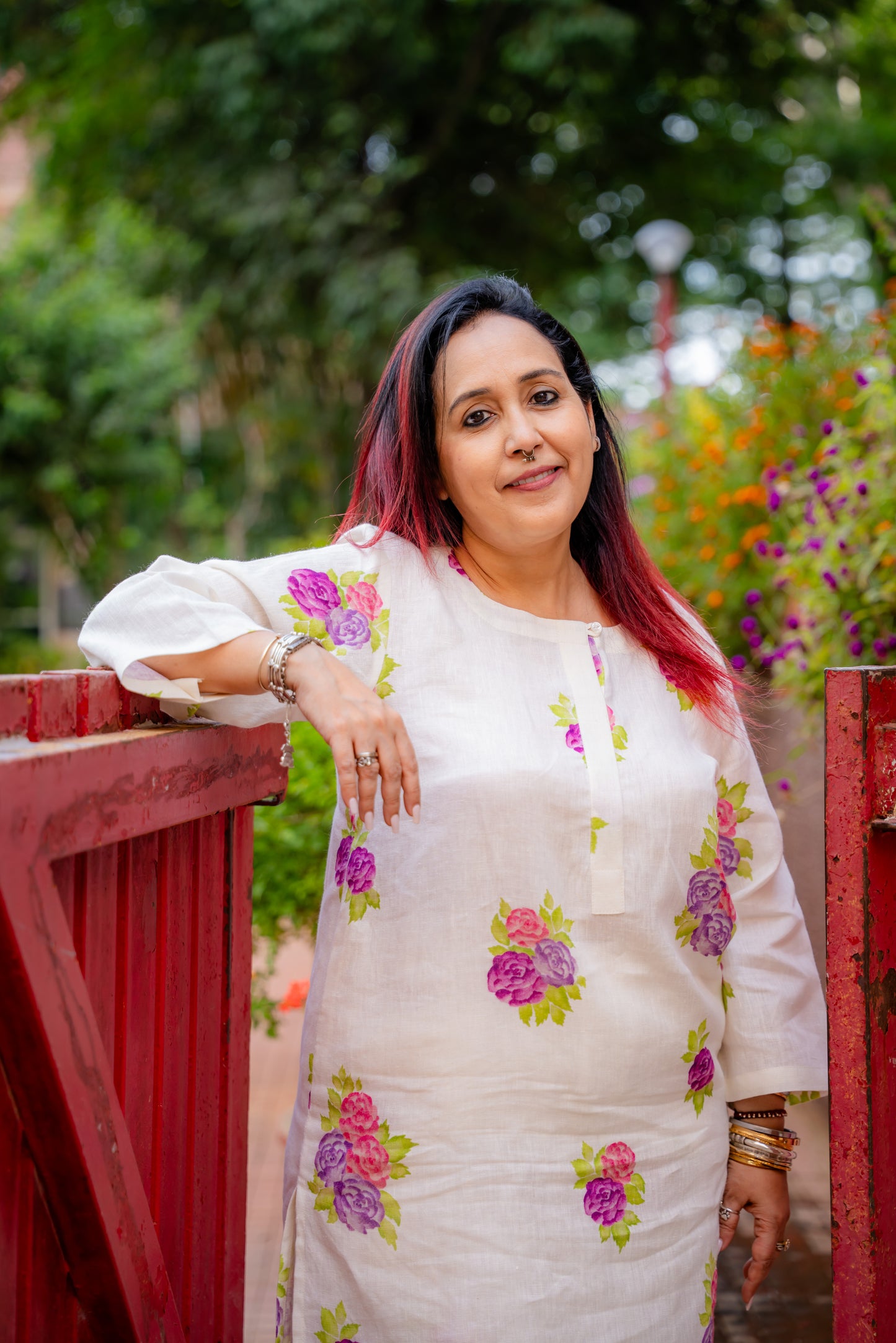 Rose Linen kurta Set