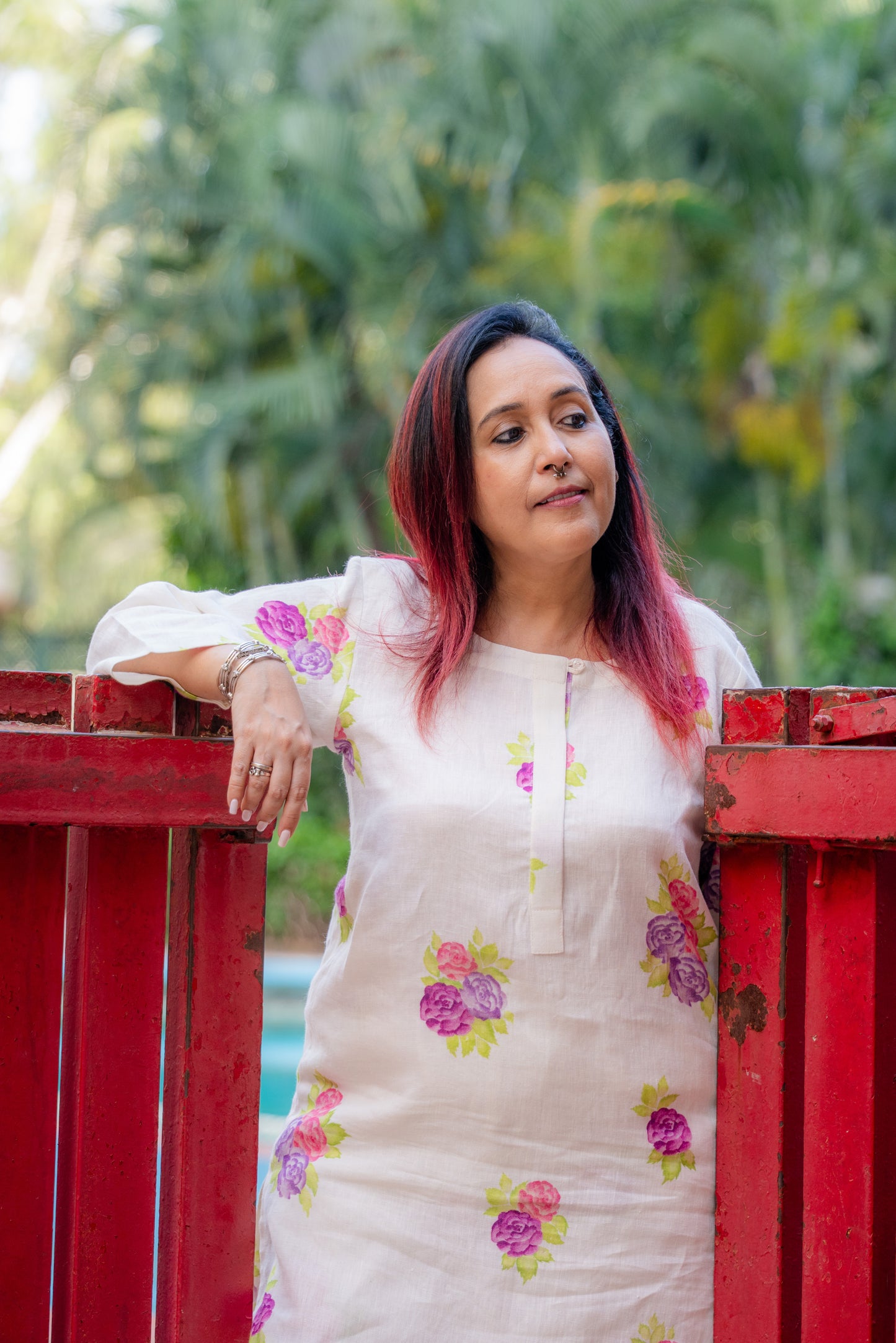 Rose Linen kurta Set