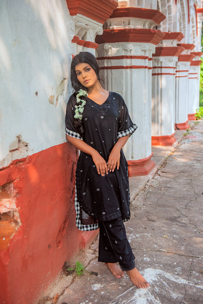 Black buta jamdani co ord set