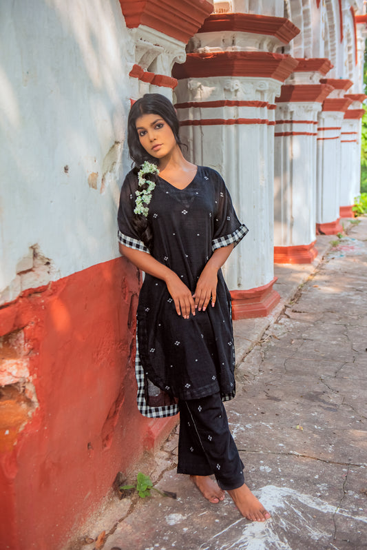 Black buta jamdani co ord set