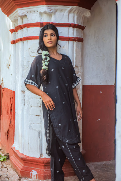 Black buta jamdani co ord set
