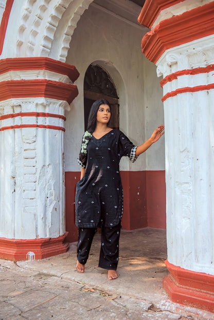Black buta jamdani co ord set