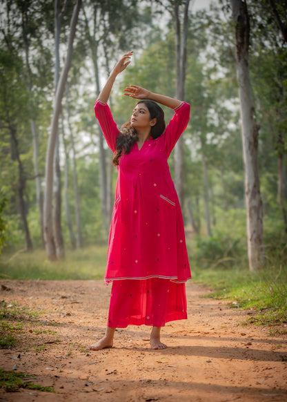 Rani pink jamdani co ord set