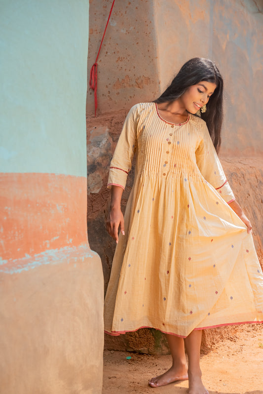 Champa Pleated Jamdani Dress
