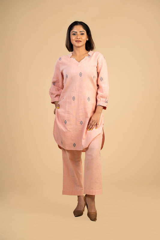 Blush Pink Chowmukh co-ord set