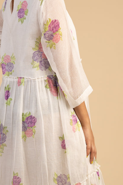 Rose printed kota Doria dress