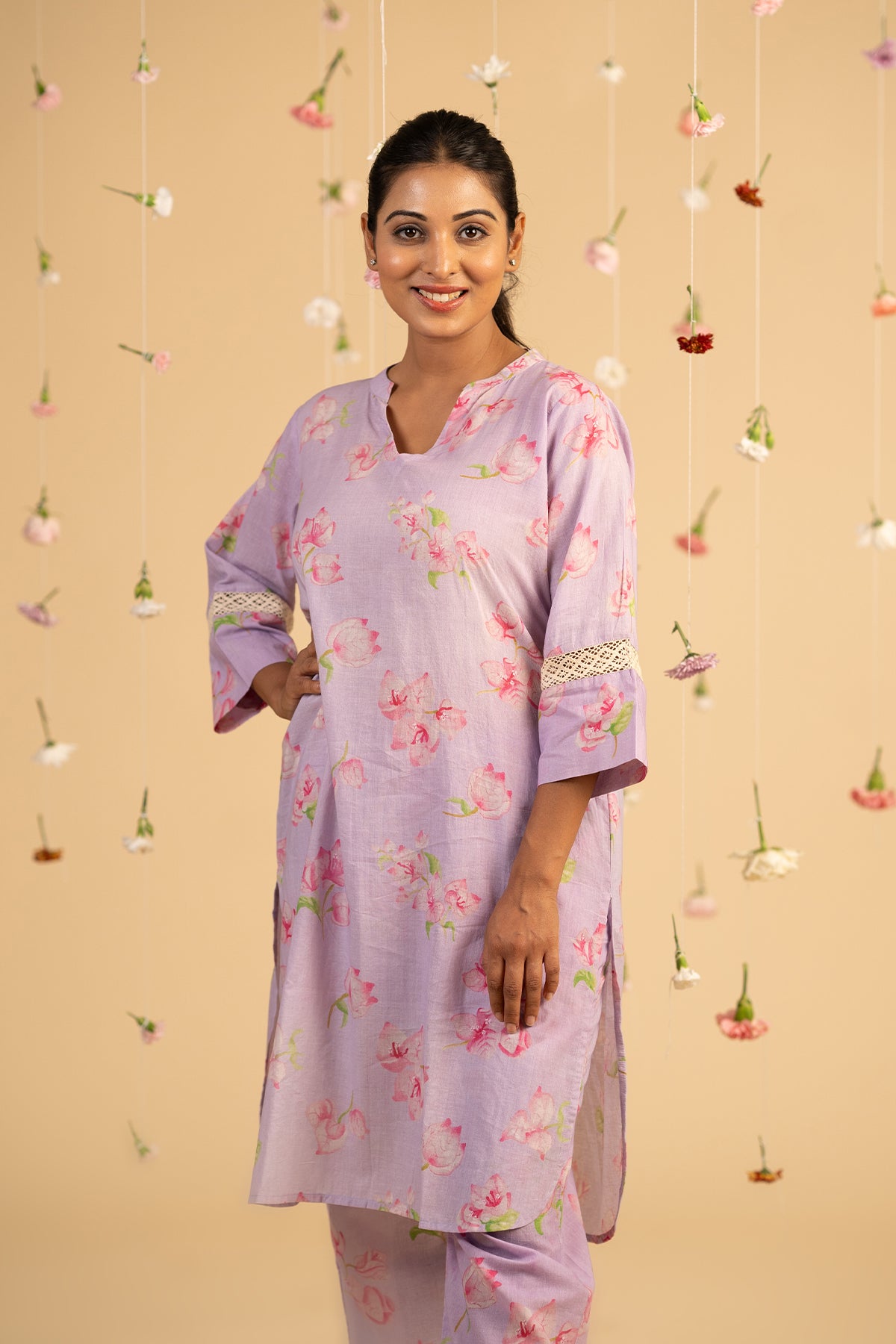 Lavender Bougainville Kurta Set