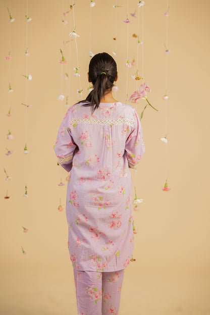 Lavender Bougainville Kurta Set
