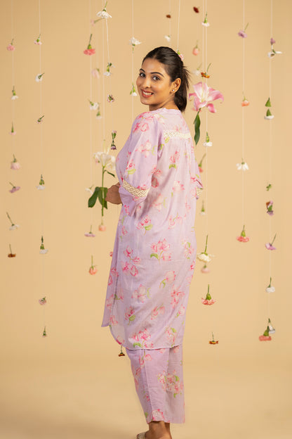 Lavender Bougainville Kurta Set