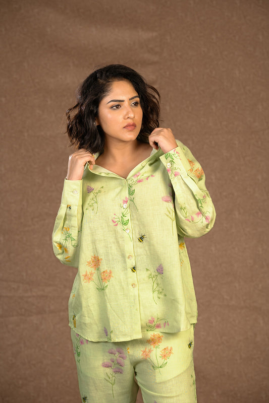 Sage green honey bee shirt