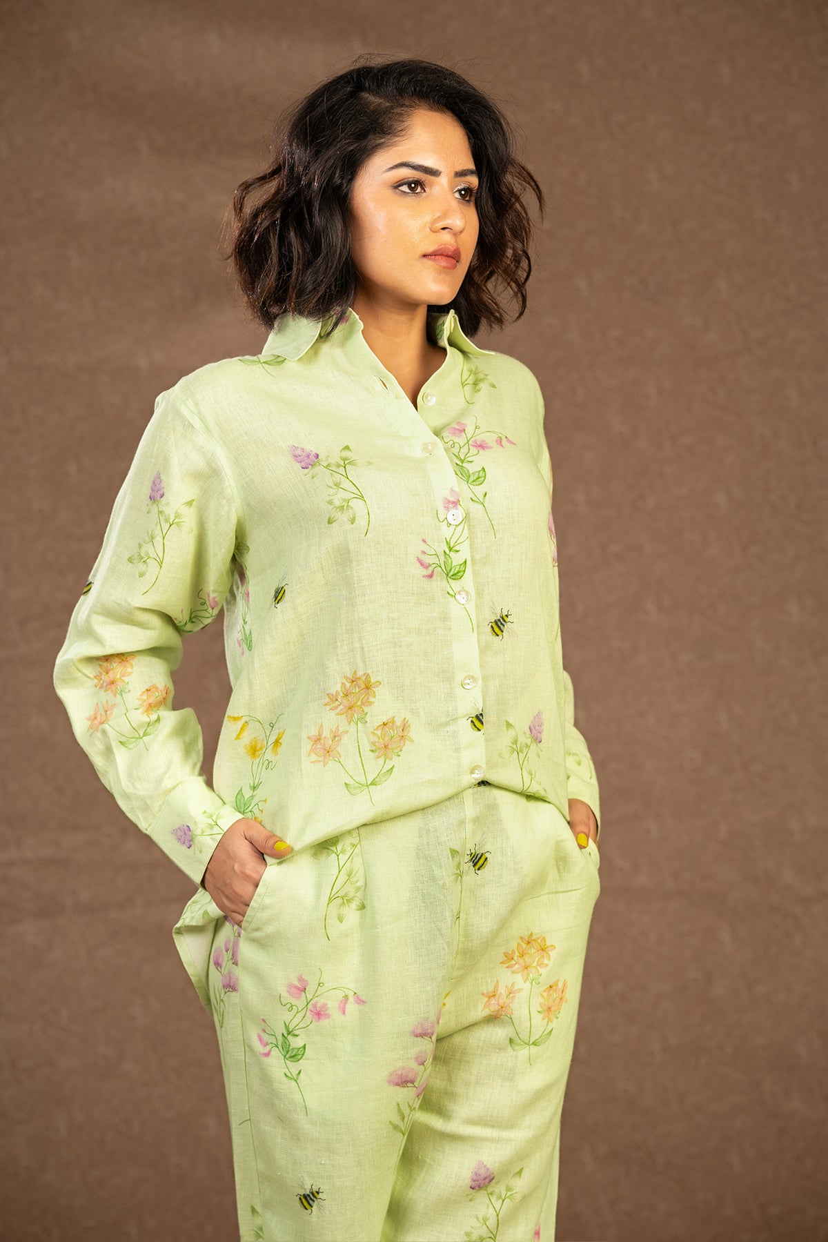 Sage green honey bee shirt