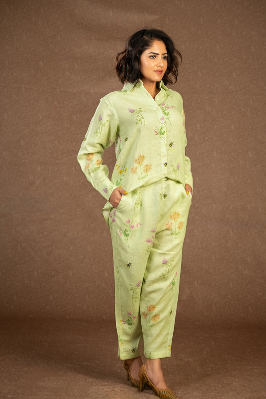 Sage green honey bee pants