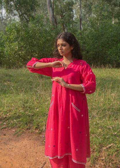 Rani pink jamdani co ord set