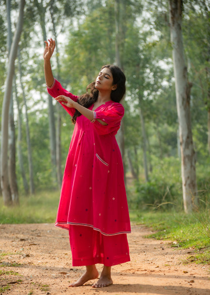 Rani pink jamdani co ord set