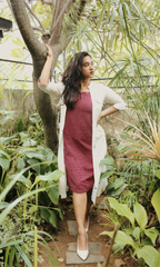 Eclectic Dress Maroon Buta