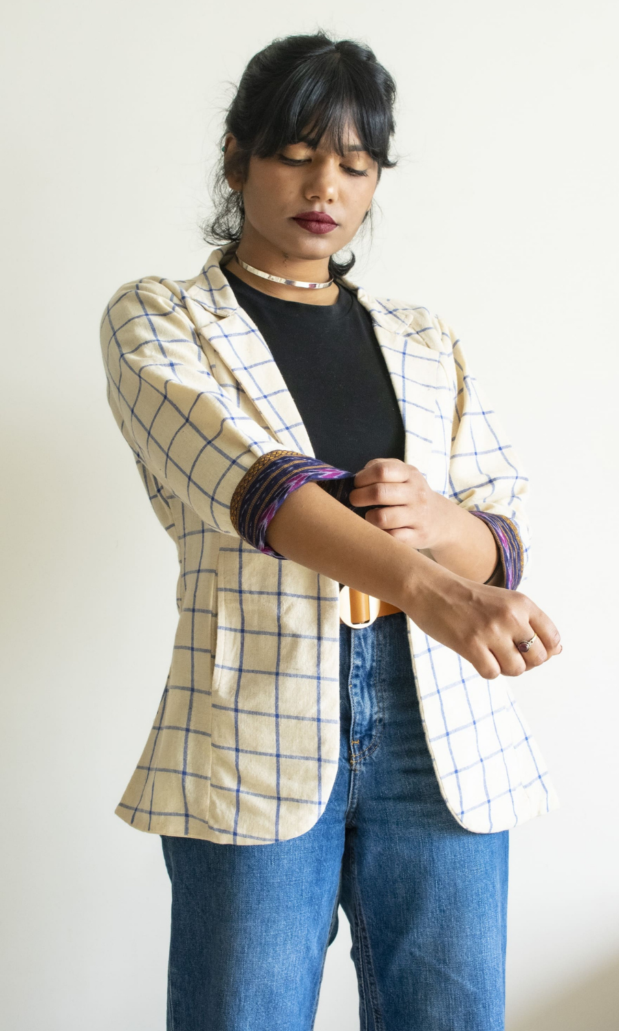 Blue Checks Kotpad Jacket