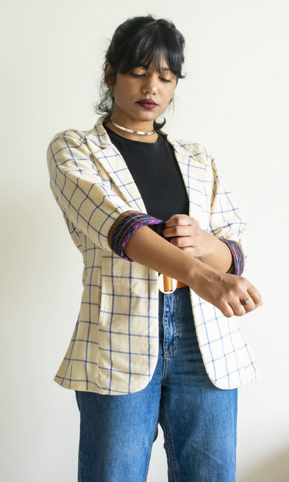 Blue Checks Kotpad Jacket