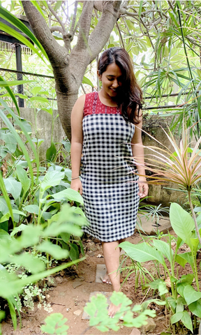 Nysa Kotpad Dress with Ikat yoke