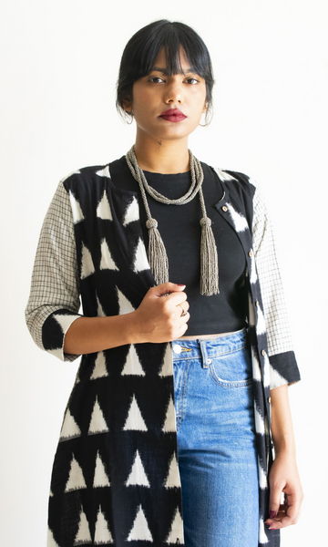 Double Ikat-Kotpad Shirt Dress