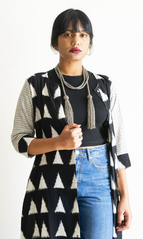 Double Ikat-Kotpad Shirt Dress