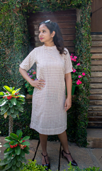 Kotpad Maroon Checks Shift Dress