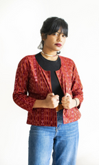 Red Ikat Short Jacket