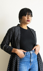 Long Black Ikat Jacket