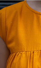 Ahana Mustard Yellow Handwoven Dress